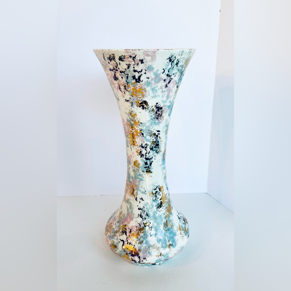 large vintage pedestal bellbottom flared top vase. circa 1980